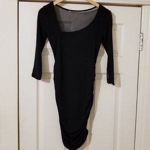 Nikki Minaj Sheer Back Ruched Dress